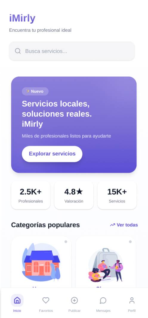 Vista previa de la aplicación iMirly